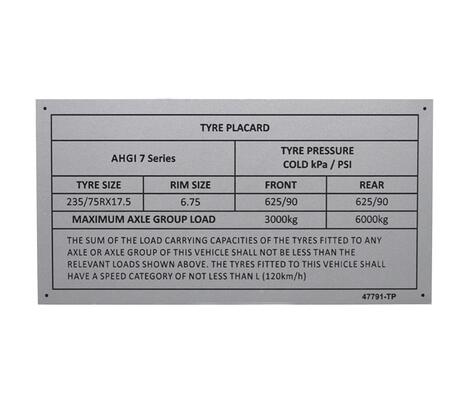 3M Vehicle Compliance Plate