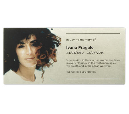 Park Bench Plaque PBP-DS